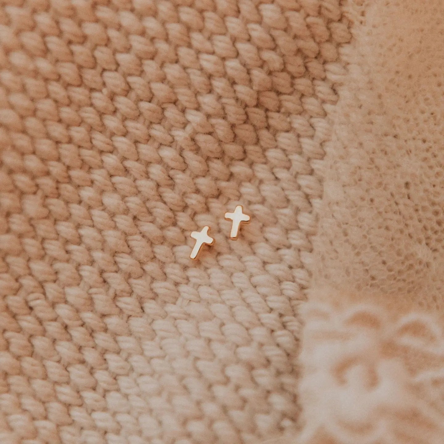 Cross Stud Earrings (Gold or Silver)